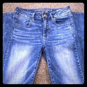 SOLD...Super Stretch Blue-Wash Skinny Jeans - AEO